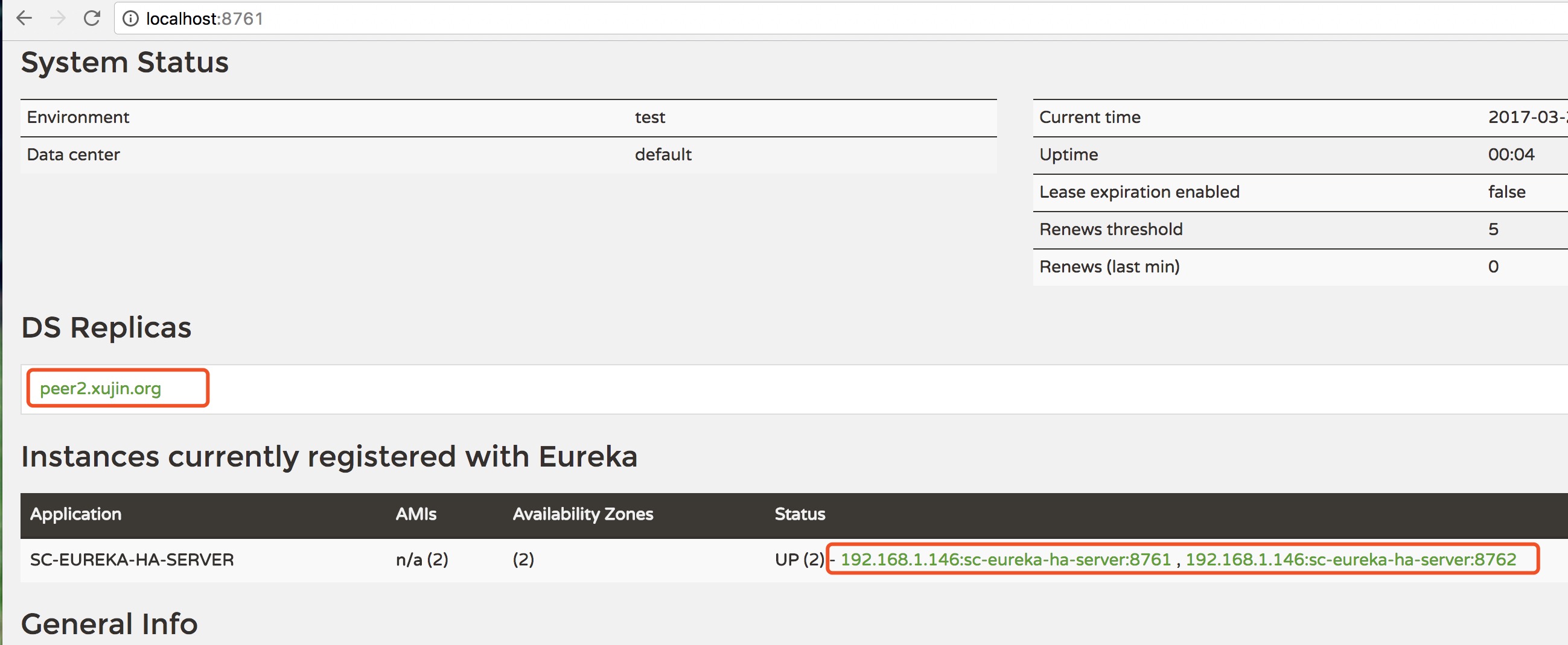 访问Eureka Server HA验证